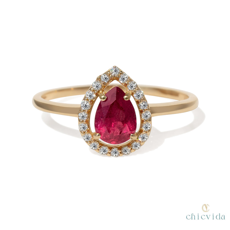 Droplet Ruby Ring
