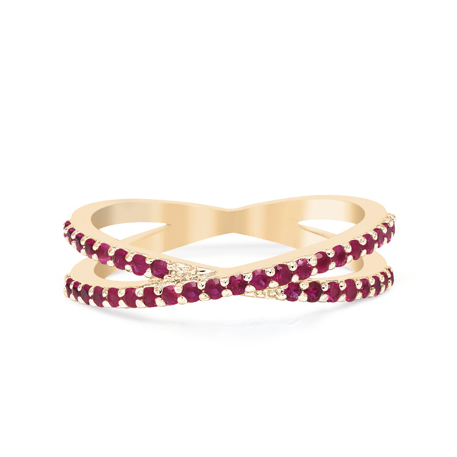 Odessey Band In Natural Ruby Gold Ring - ChicVida