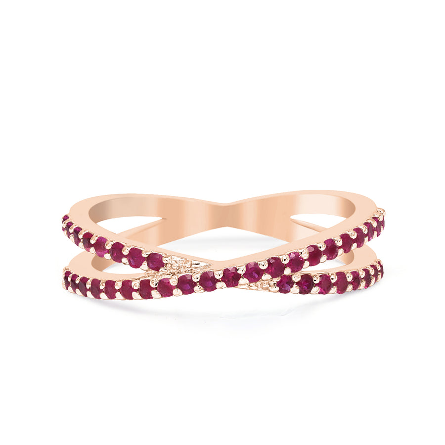 Odessey Band In Natural Ruby Gold Ring - ChicVida