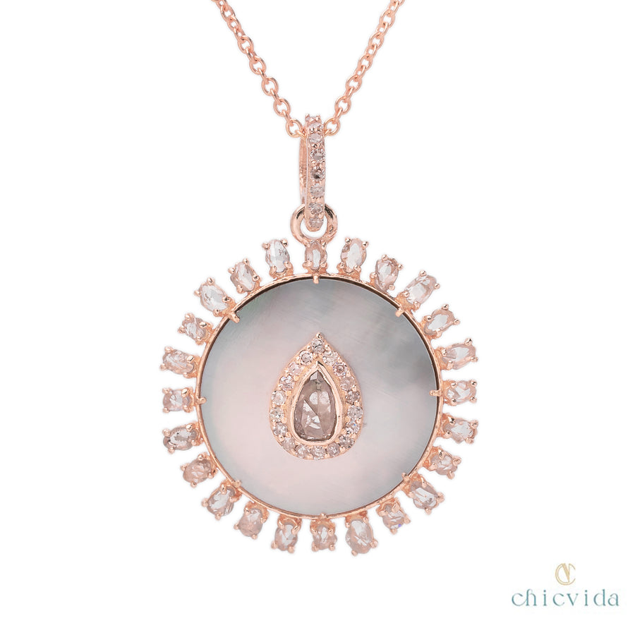 Bliss Mother Of Pearl and Diamond Pendant