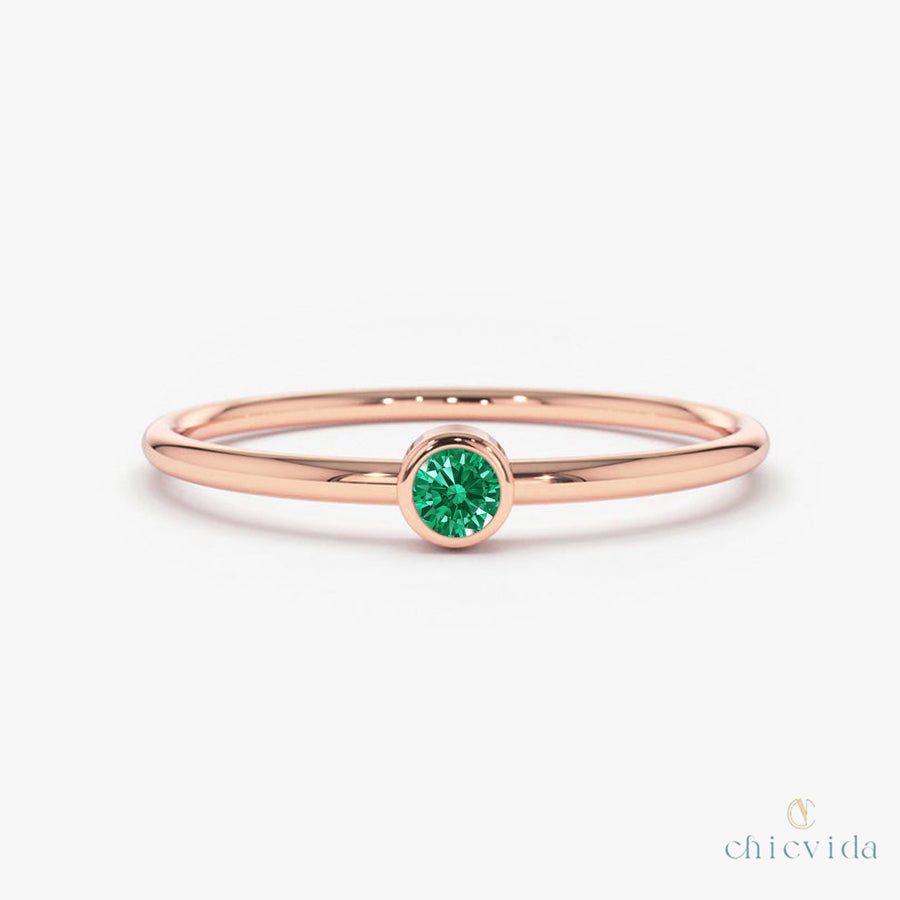 Eternity Natural Emerald Gold Ring