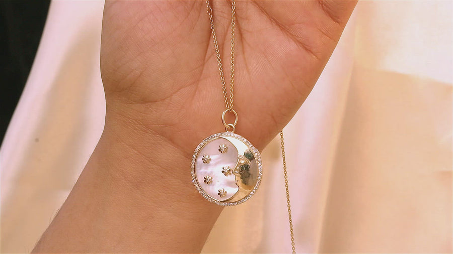 Celestial Moon Pendant Necklace