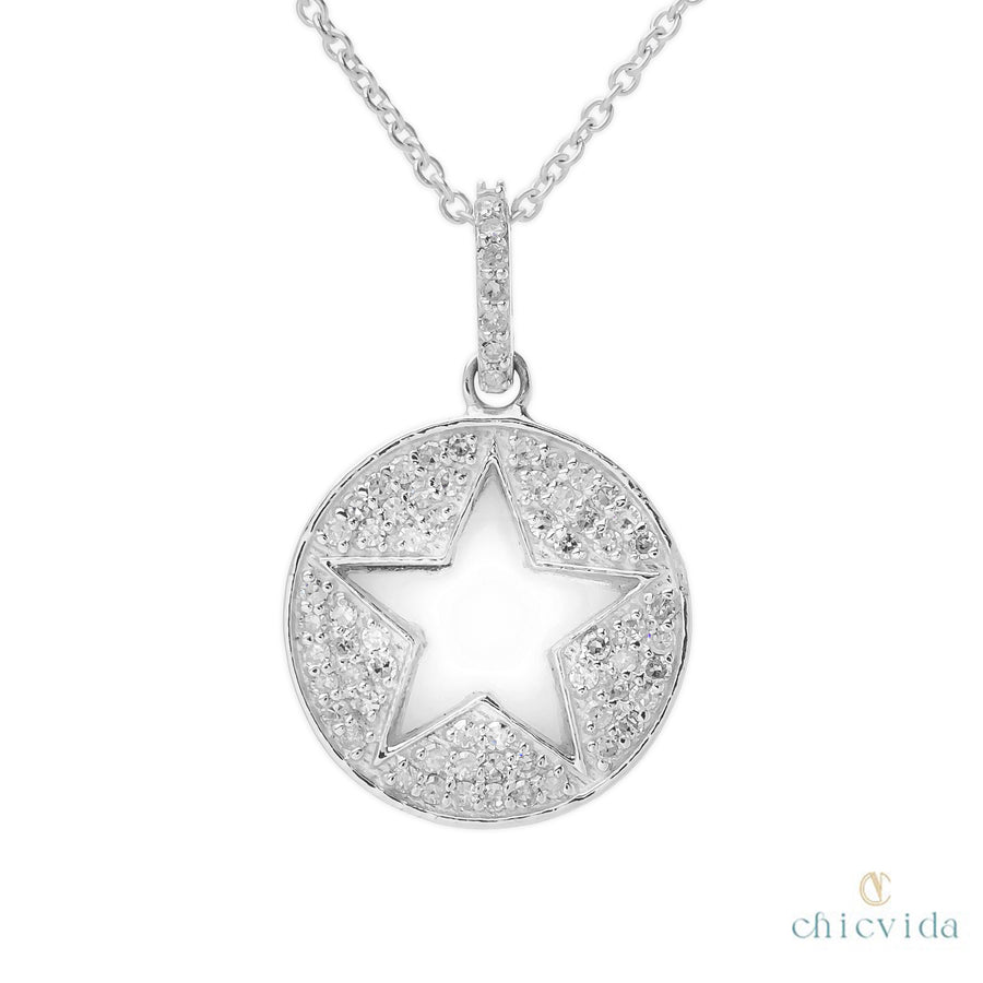 Star Shaped Mother Of Pearl Pendant Necklace
