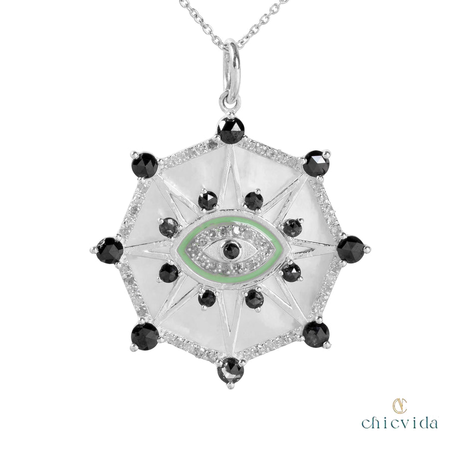 The Top Of The World Pendant with Black Diamond & MOP