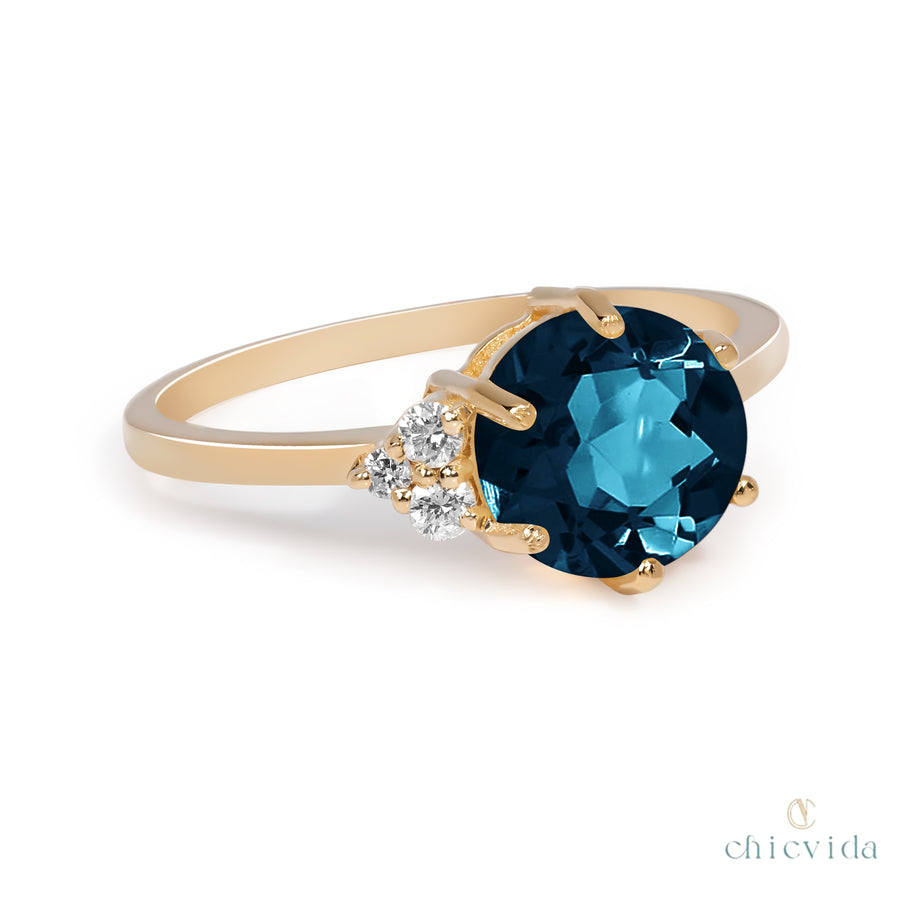 Olivia London Blue Topaz Ring