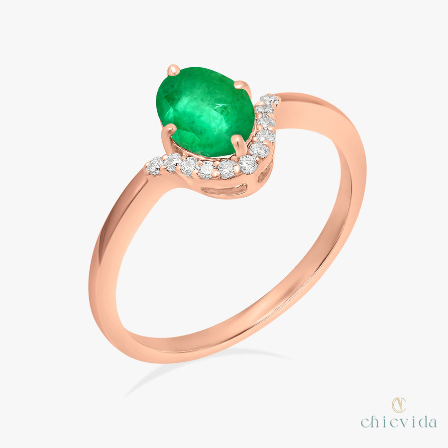 Oxbow Emerald Gold Ring