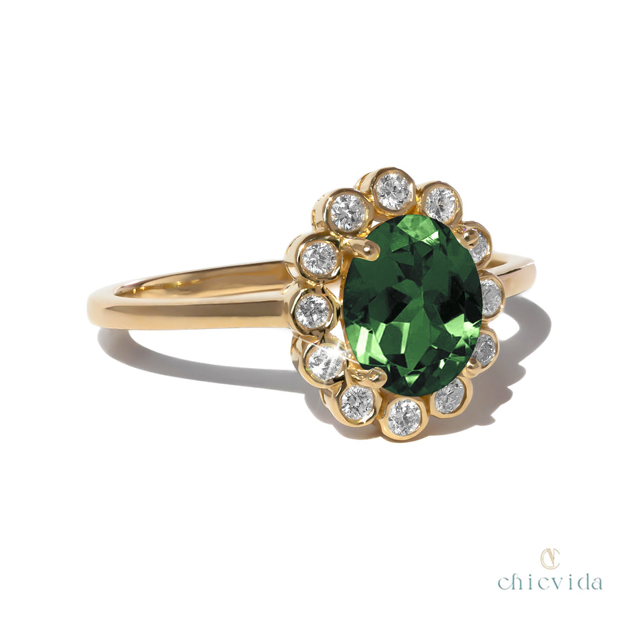 Feston Green Tourmaline Ring