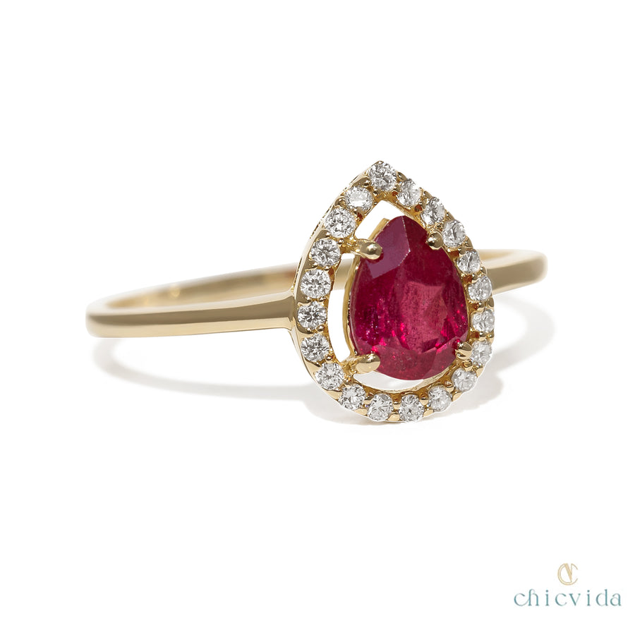 Droplet Ruby Ring