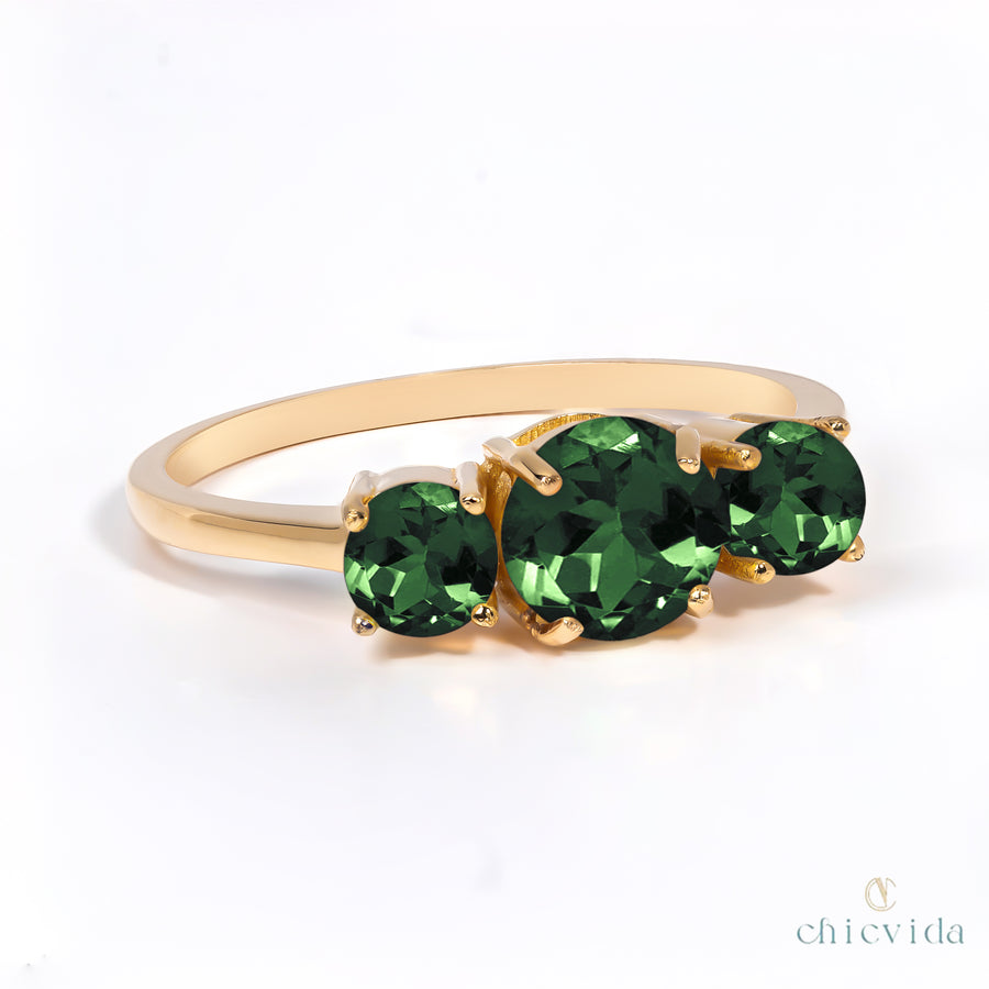 Trifecta Green Tourmaline Ring