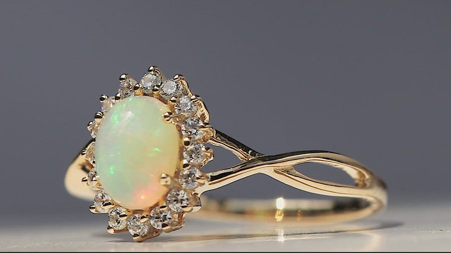 Flare Opal Gold Ring