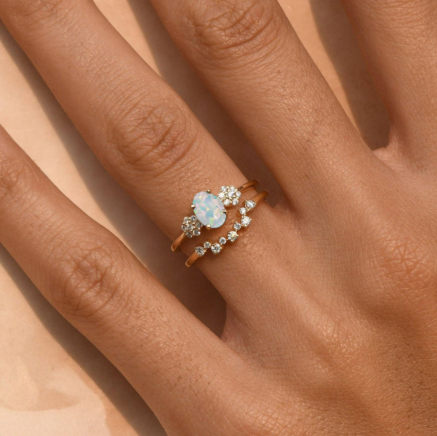 Blossom Opal and Diamond Floral Ring