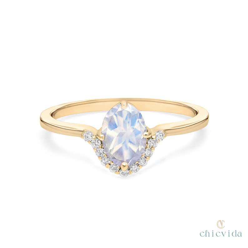 Oxbow Moonstone Gold Ring