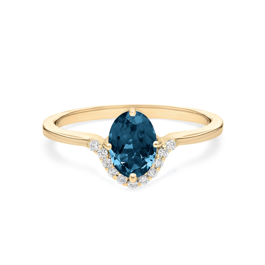 Oxbow London Blue Topaz Gold Ring - ChicVida