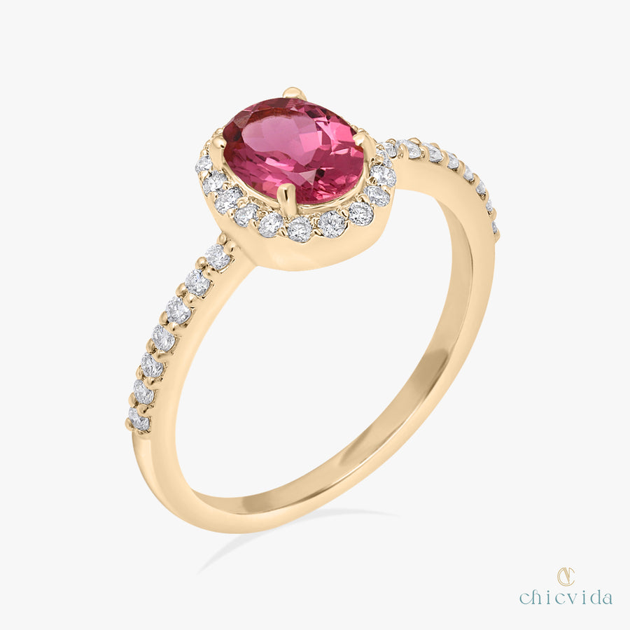 Aura Pink Tourmaline Ring - ChicVida