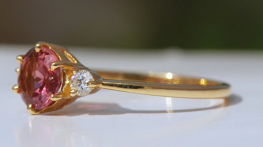 Cosset Pink Tourmaline Gold Ring
