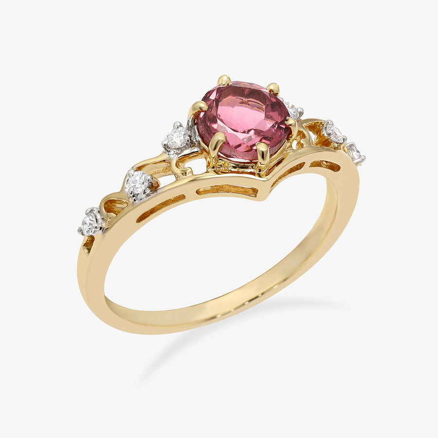 Pink Tourmaline 14k Gold Ring