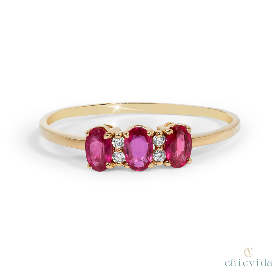 Three Musketeers Ruby Ring