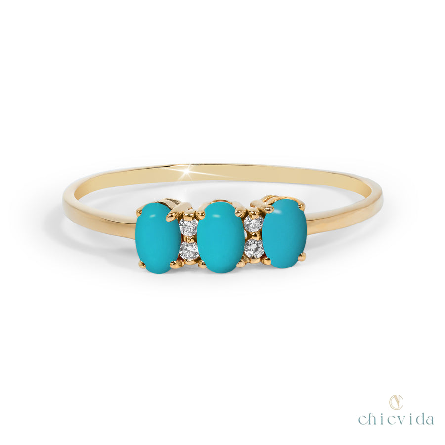 Three Musketeers Turquoise Ring