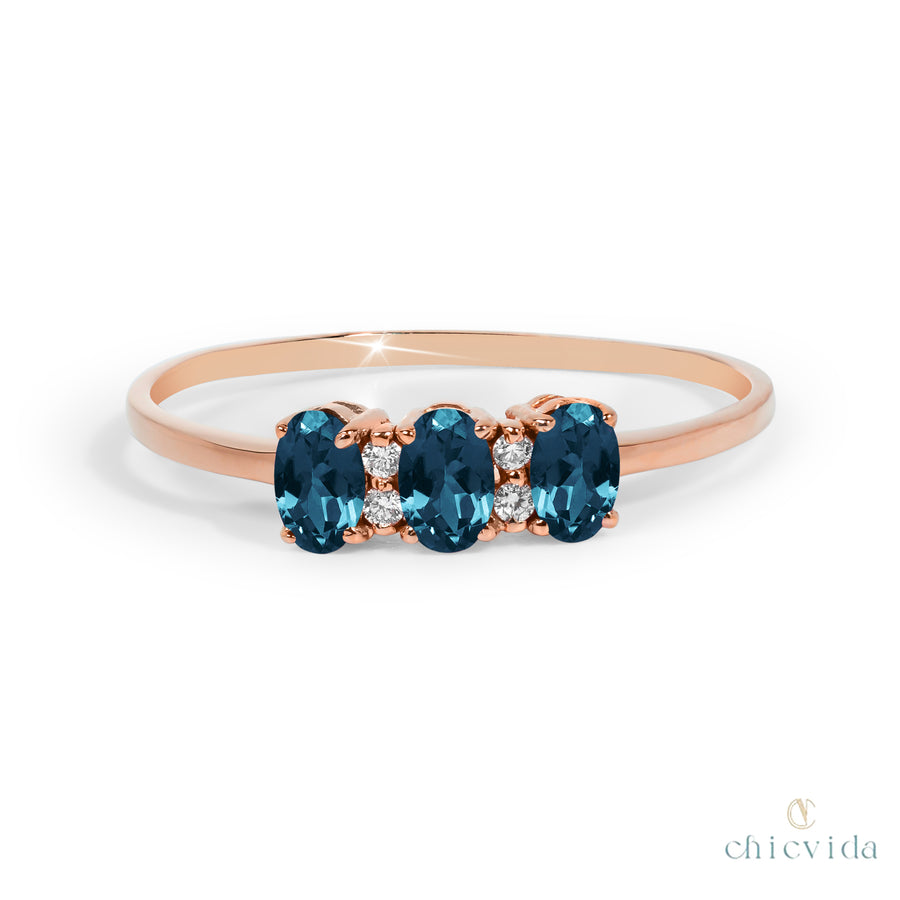 Three Musketeers London Blue Topaz Ring