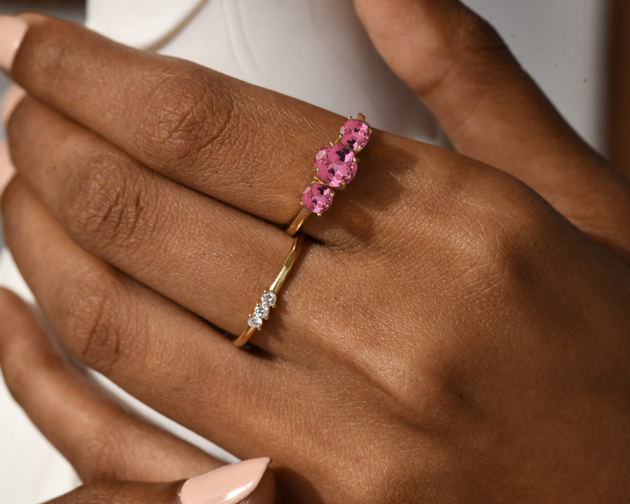 Trifecta Pink Tourmaline Ring