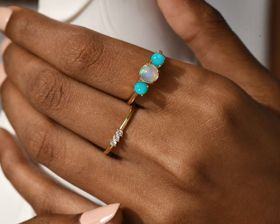 Trifecta Opal & Turquoise Ring