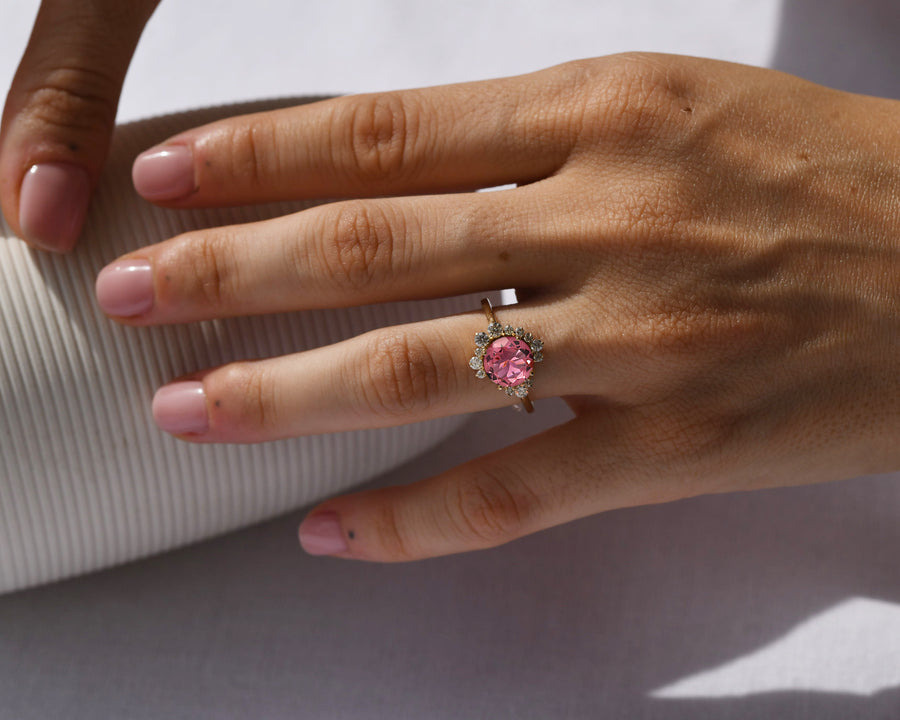 Jasmine Pink Tourmaline & Diamond Ring