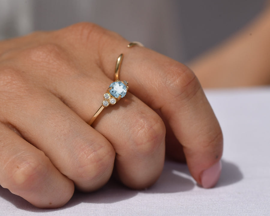 Sophie Aquamarine Diamond Ring