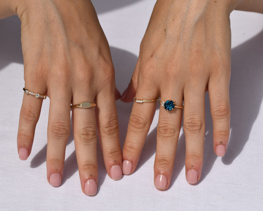 Olivia London Blue Topaz Ring