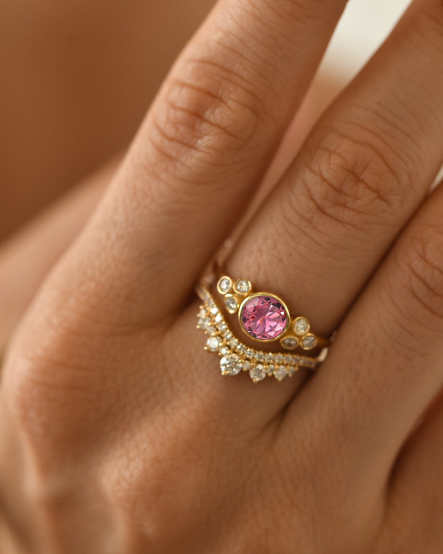 Gleamy Pink Tourmaline Ring