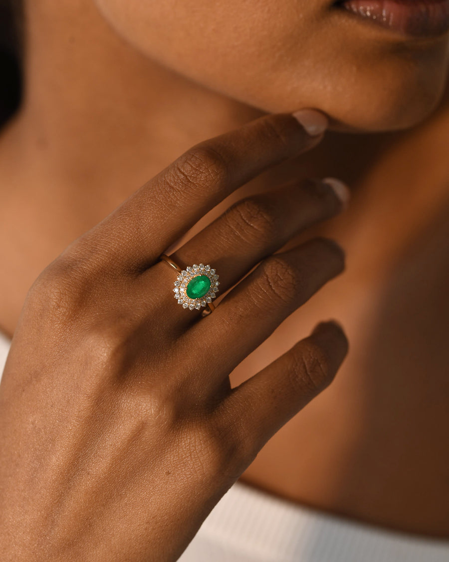 Relish Emerald Halo Ring