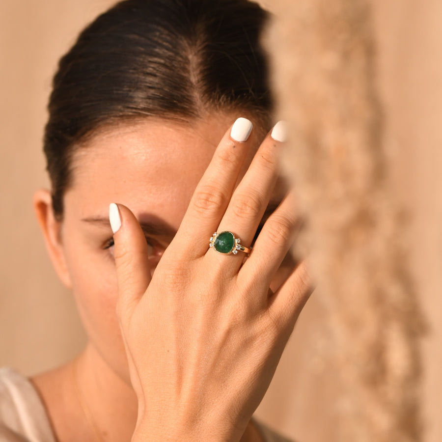 Starla Emerald Diamond Ring