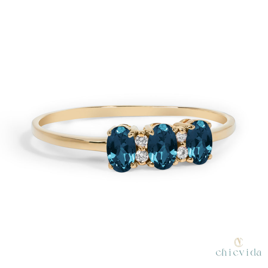 Three Musketeers London Blue Topaz Ring