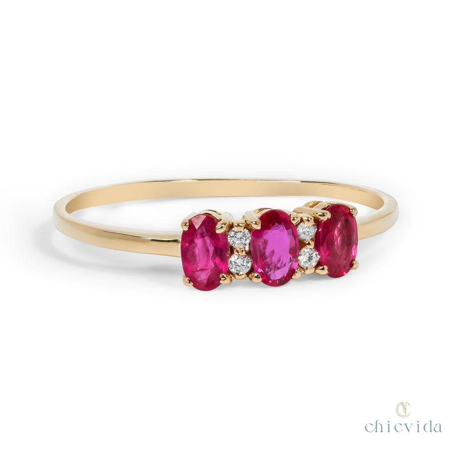 Three Musketeers Ruby Ring