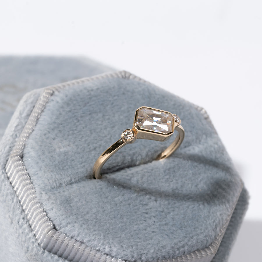 Gauzy Radiant Cut Moissanite Ring