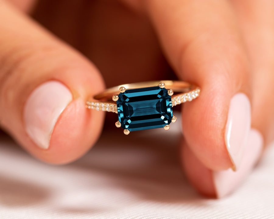 Glint London Blue Topaz Ring