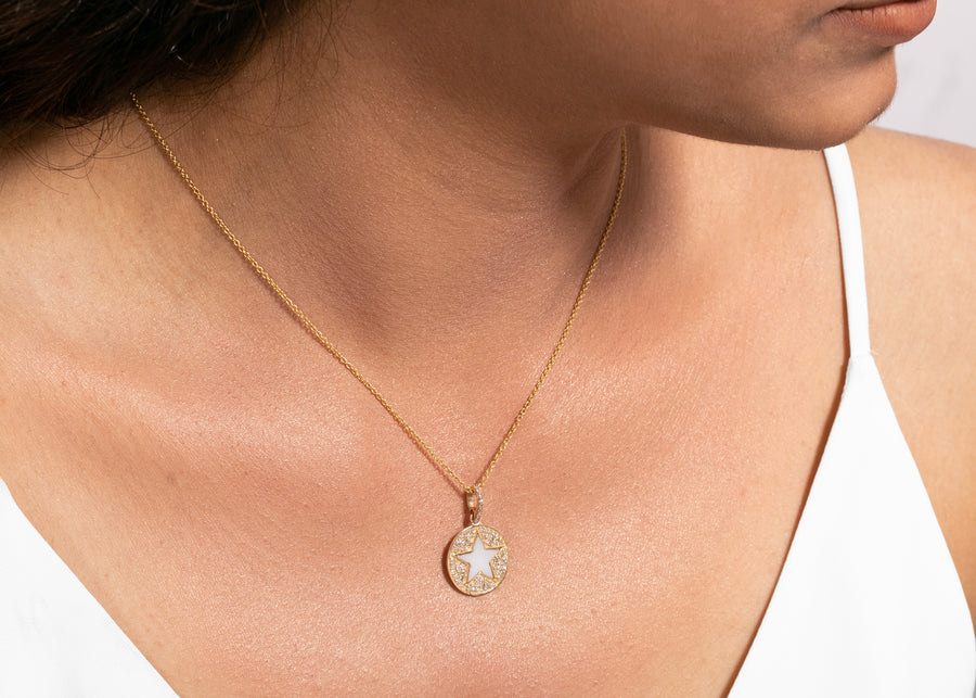 Star Shaped Mother Of Pearl Pendant Necklace