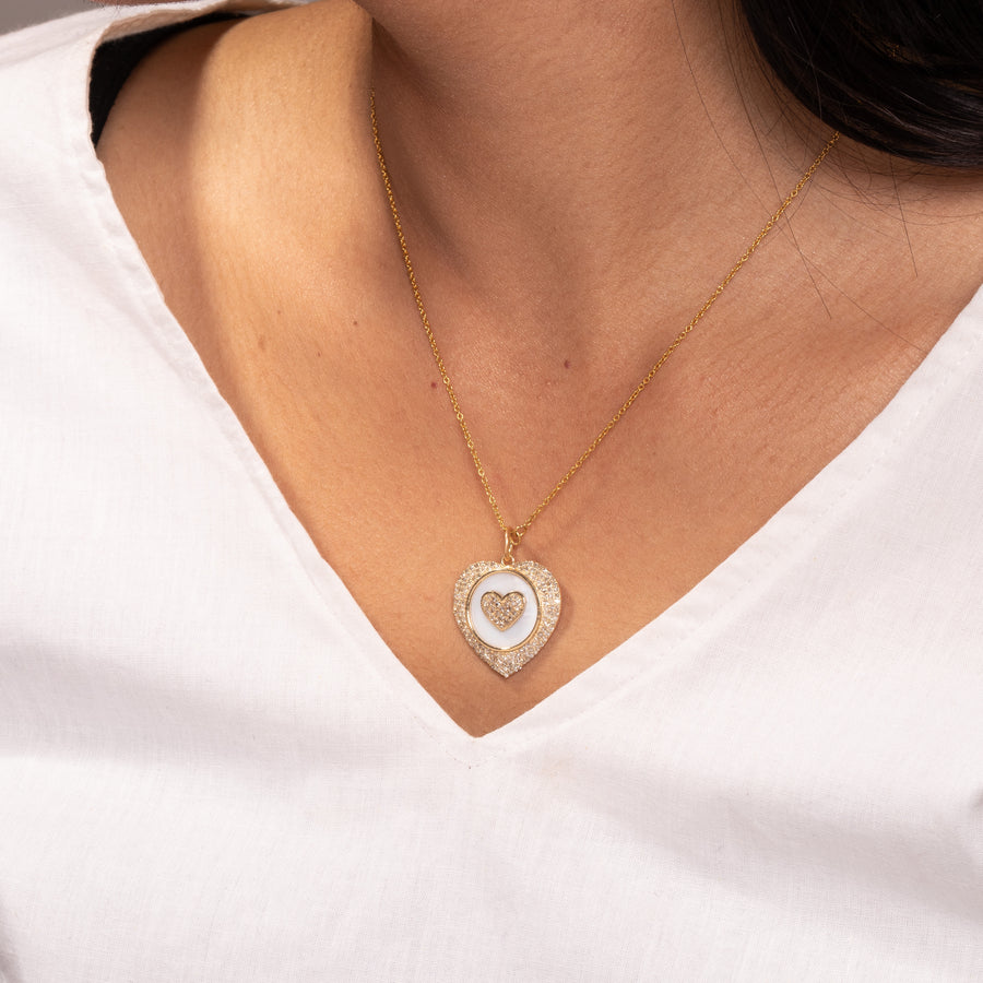 Heart Shaped Mother Of Pearl Pendant
