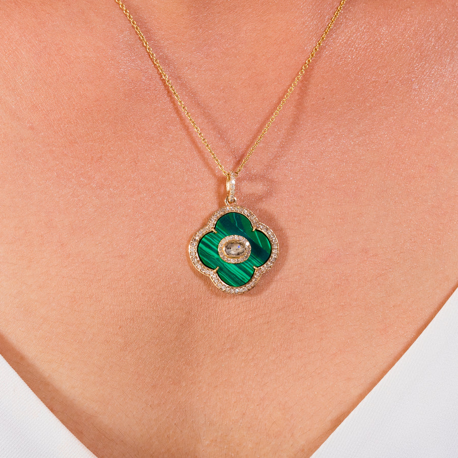 Large Malachite Clover Necklace – The Lovery