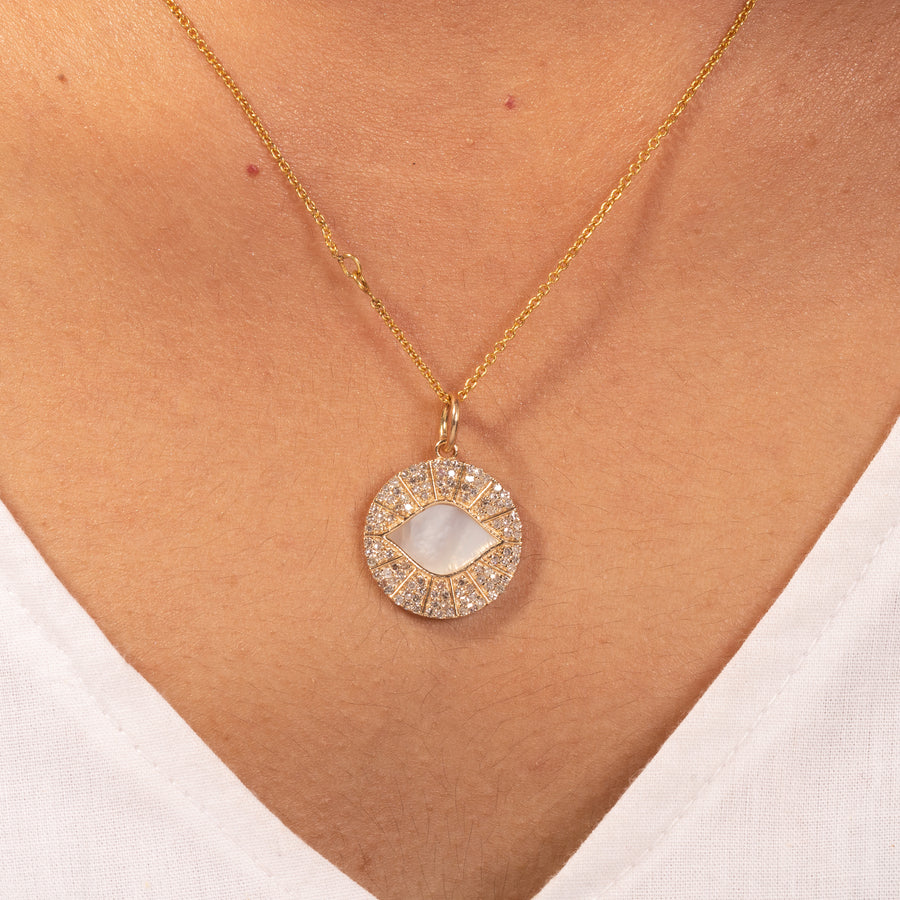 Superior Mother Of Pearl Pendant With Diamond