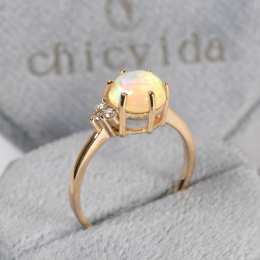 Olivia Opal Diamond Ring