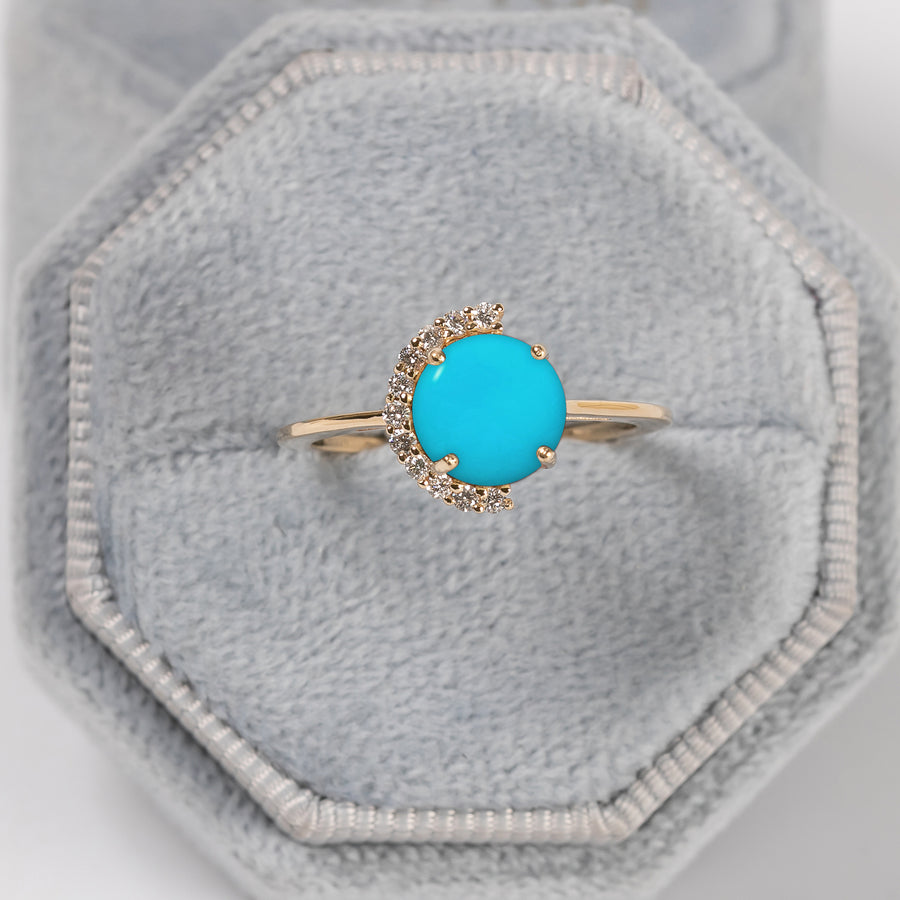Half Moon Turquoise Ring