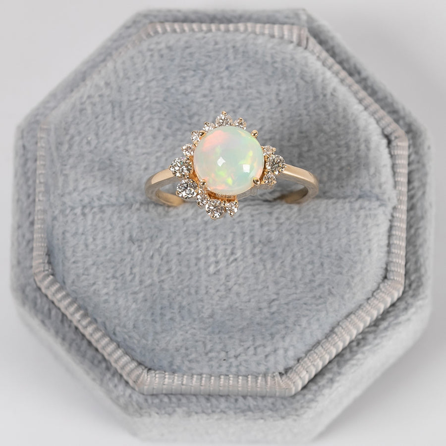 Jasmine Opal & Diamond Ring