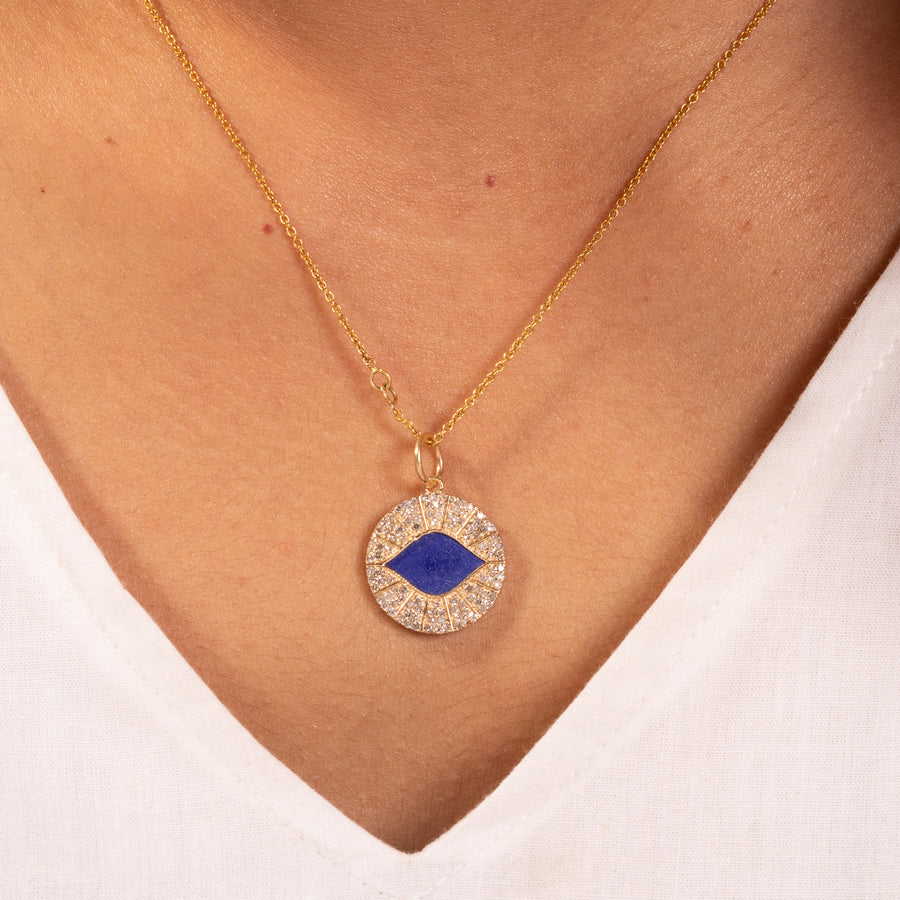 Crest Lapis Lazuli Pendant Necklace
