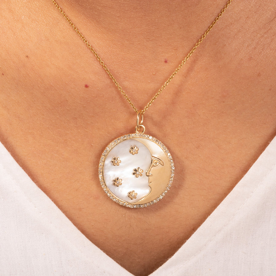 Celestial Moon Pendant Necklace