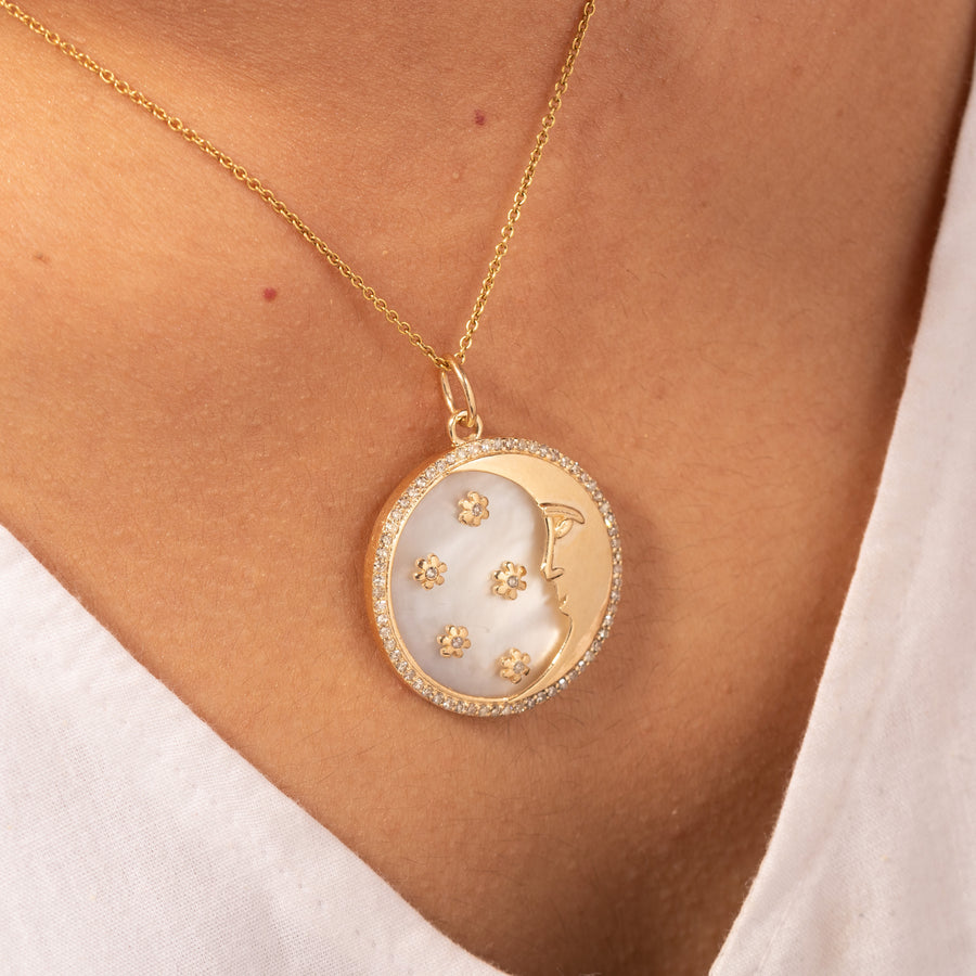 Celestial Moon Pendant Necklace