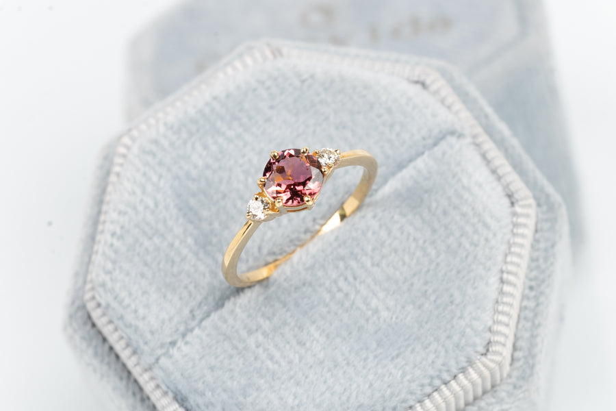 Cosset Pink Tourmaline Gold Ring