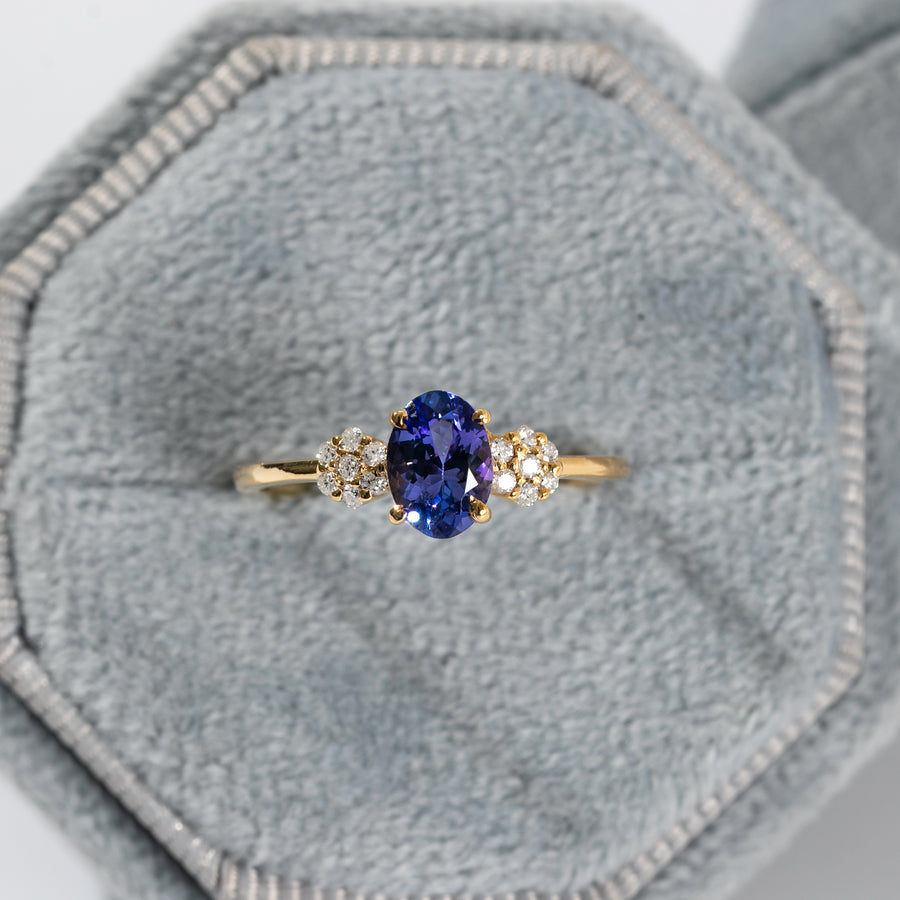 Bloom Tanzanite Oval Gold Ring