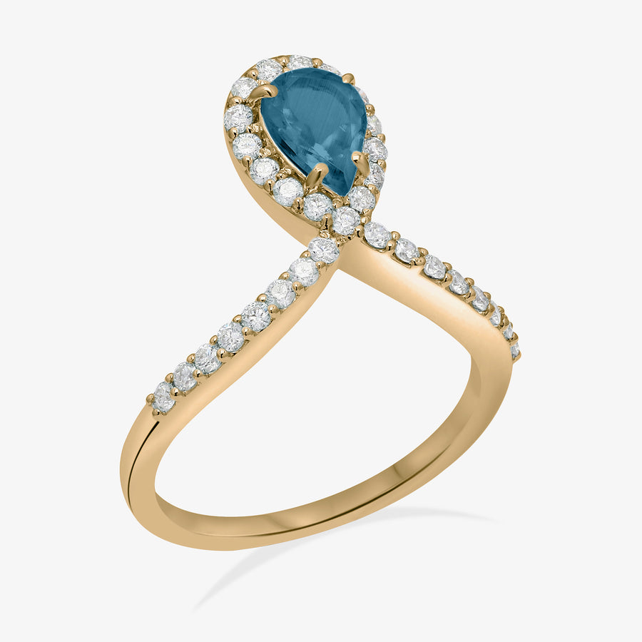 Sonora London Blue Topaz Gold Ring - ChicVida