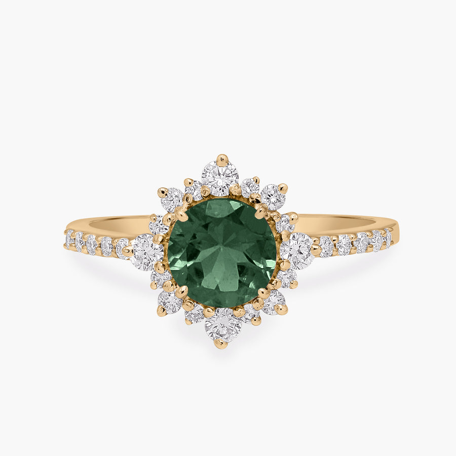 Starlit Green Tourmaline Gold Ring