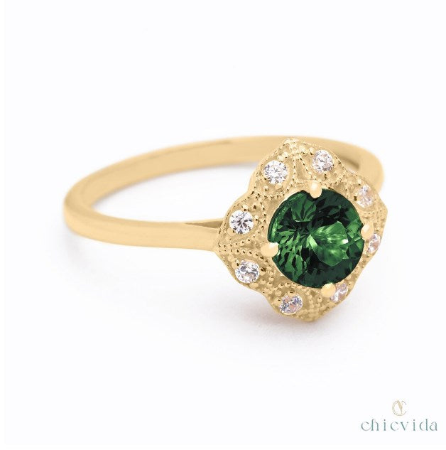 Savour Green Tourmaline Gold Ring